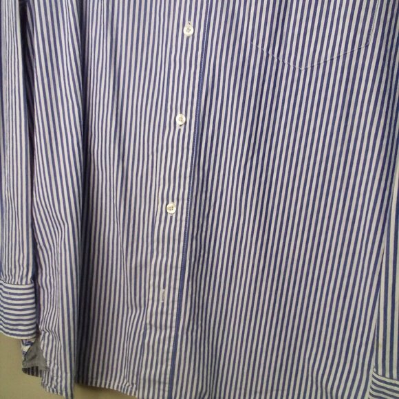 Caribbean Joe Shirt Men XL Button Up Long Sleeve Nautical Stripe Blue White - Picture 5 of 15